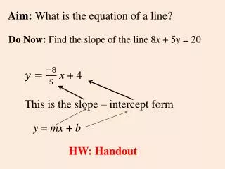 Aim: What is the equation of a line?