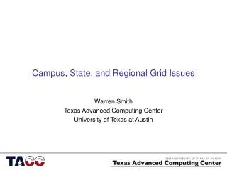 Campus, State, and Regional Grid Issues
