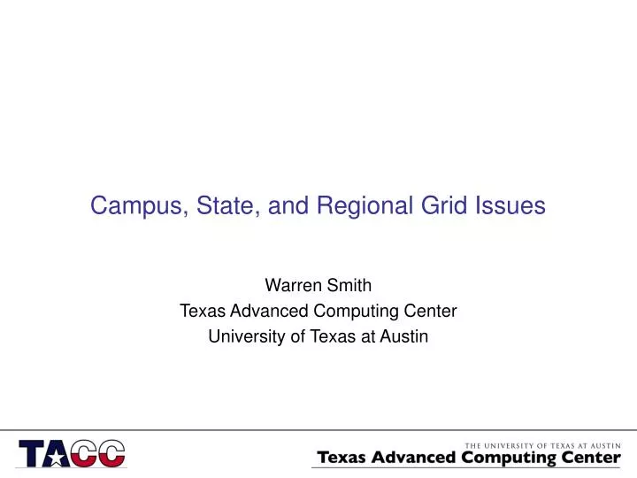 campus state and regional grid issues