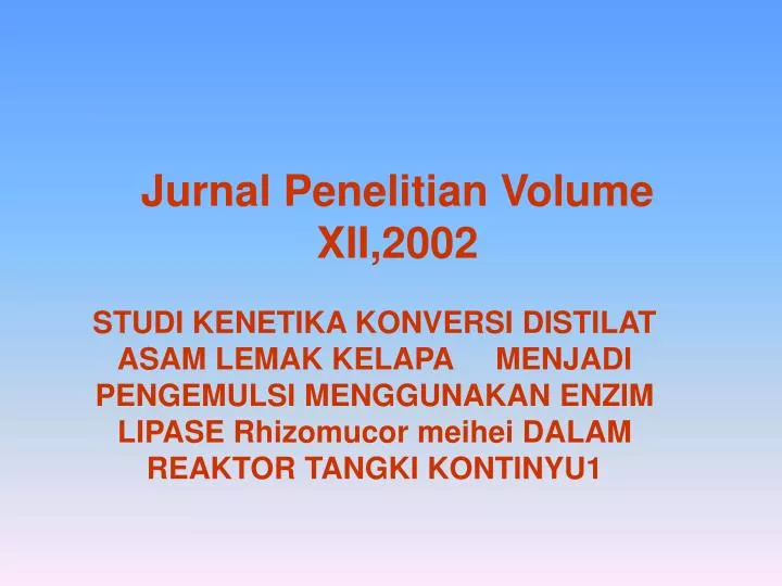 jurnal penelitian volume xii 2002