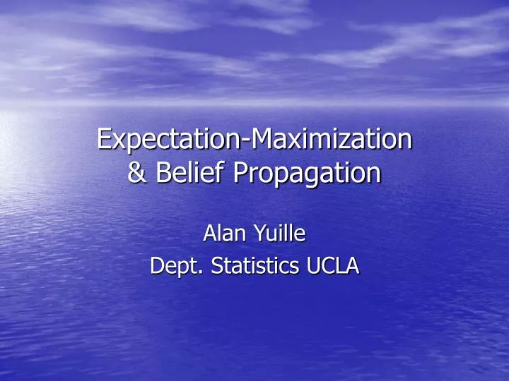 expectation maximization belief propagation