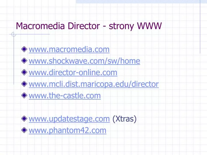 macromedia director strony www