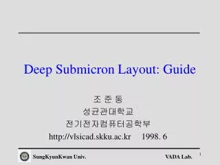 Deep Submicron Layout: Guide