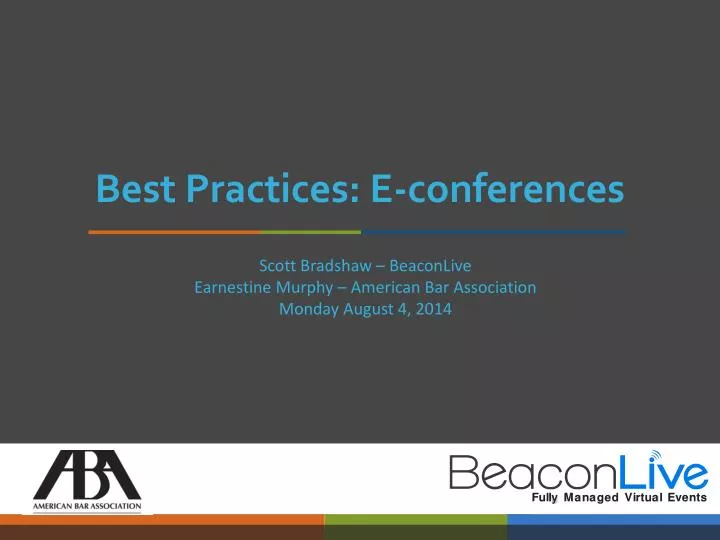 best practices e conferences