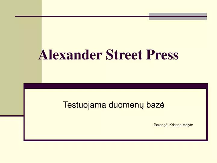alexander street press