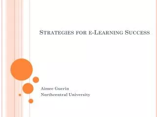 Strategies for e-Learning Success