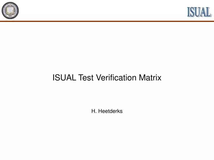 isual test verification matrix