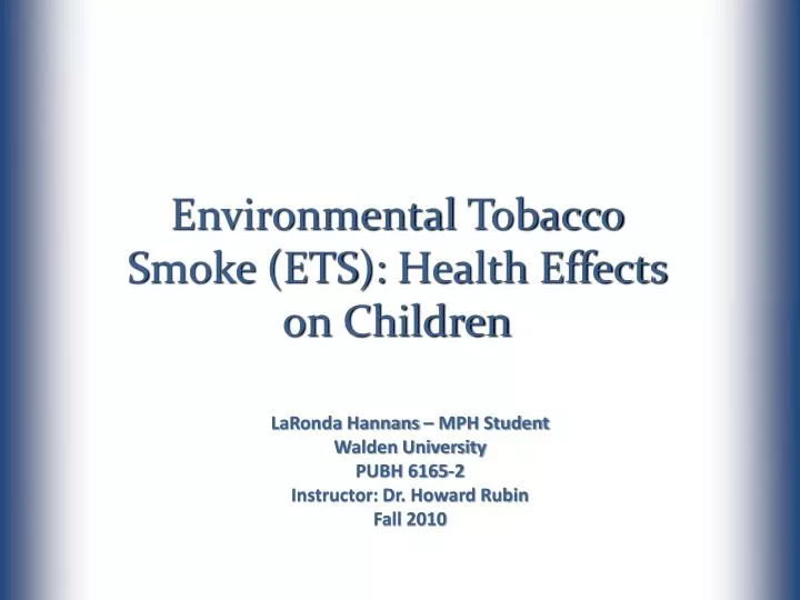 environmental tobacco smoke ets health effects on children