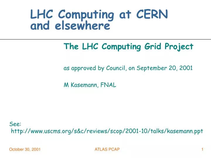 lhc computing at cern and elsewhere