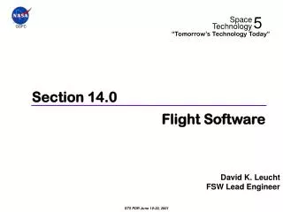 Section 14.0 Flight Software