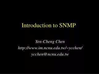 introduction to snmp
