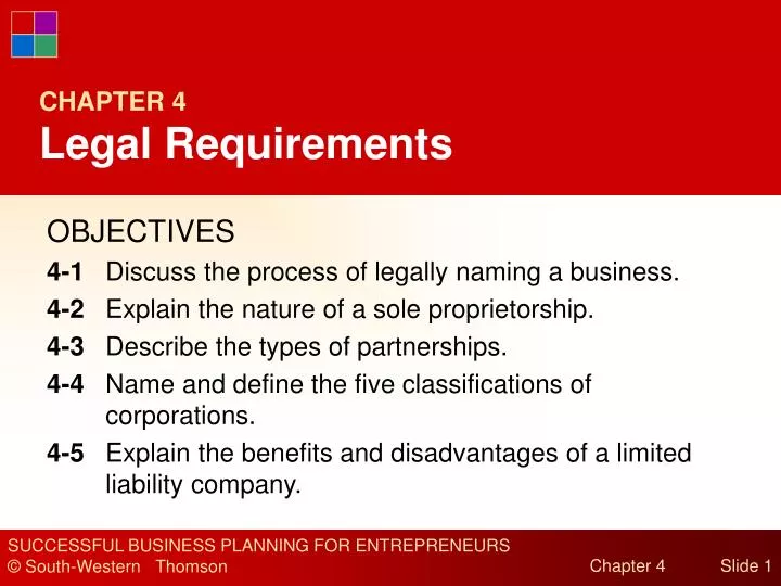 chapter 4 legal requirements