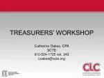 TREASURERS’ WORKSHOP - slide 1