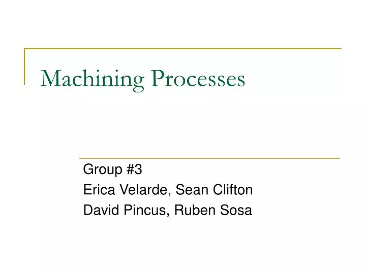 machining processes