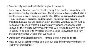 Diverse religions and beliefs throughout the world