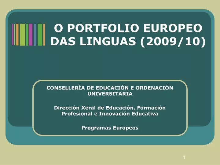 o portfolio europeo das linguas 2009 10