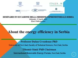 About the energy efficiency in Serbia