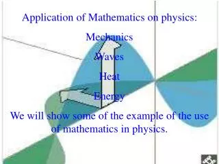 Application of Mathematics on physics: Mechanics Waves Heat Energy