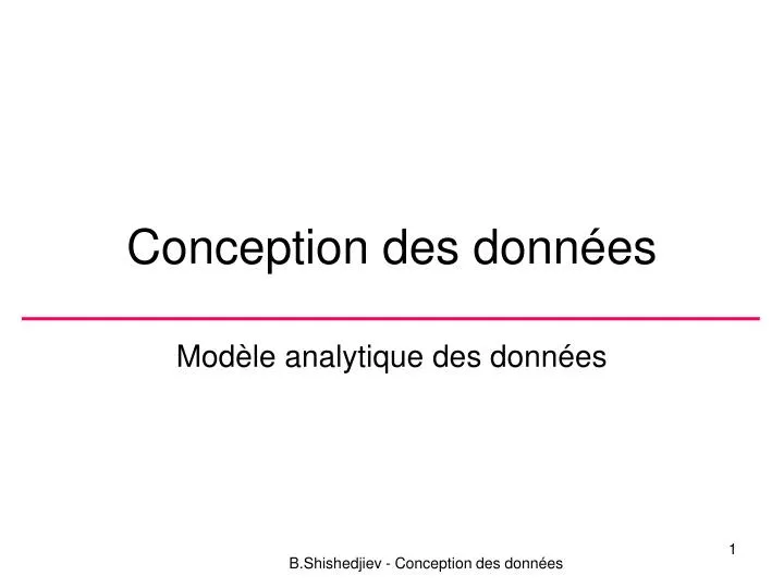 conception des donn es