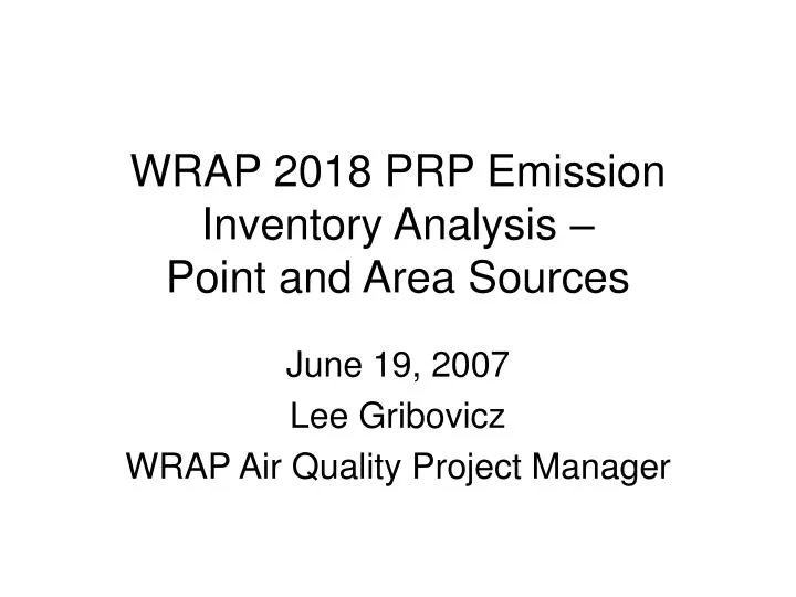 wrap 2018 prp emission inventory analysis point and area sources