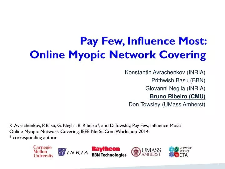 pay few influence most online myopic network covering