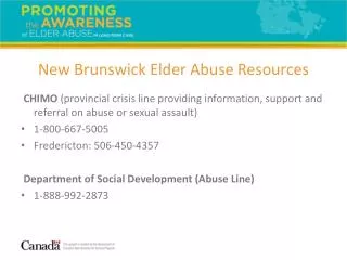 New Brunswick Elder Abuse Resources
