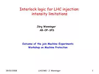 Interlock logic for LHC injection: intensity limitations