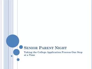 Senior Parent Night