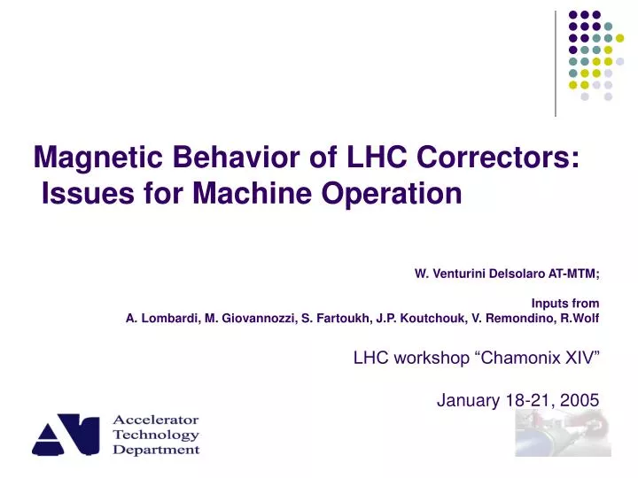 magnetic behavior of lhc correctors issues for machine operation