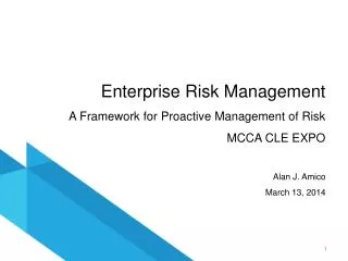 Enterprise Risk Management November 17, 2013