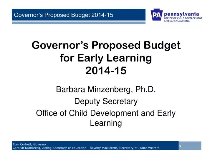 state of the state early learning in pennsylvania today