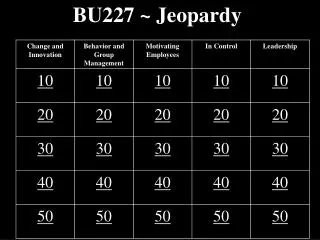 BU227 ~ Jeopardy