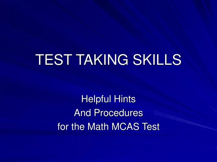 test taking skills