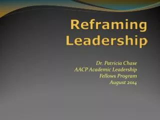 Reframing Leadership