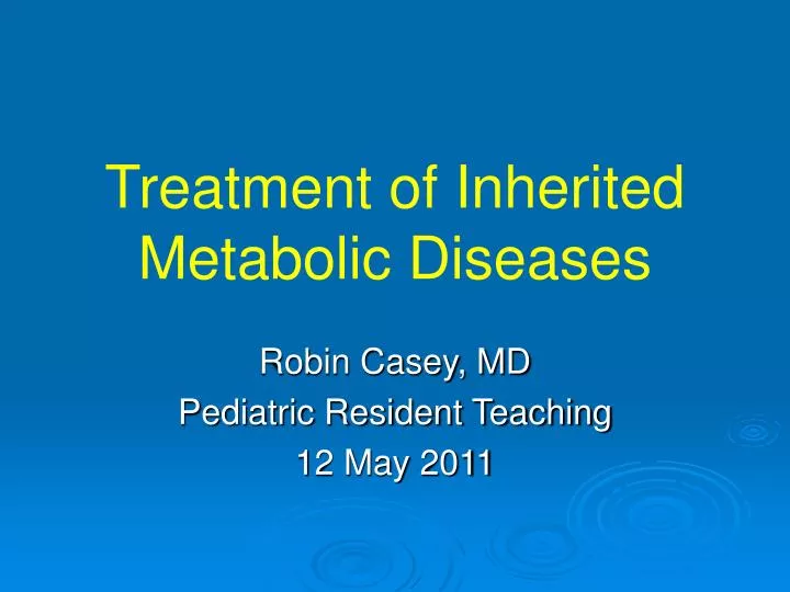 treatment of inherited metabolic diseases