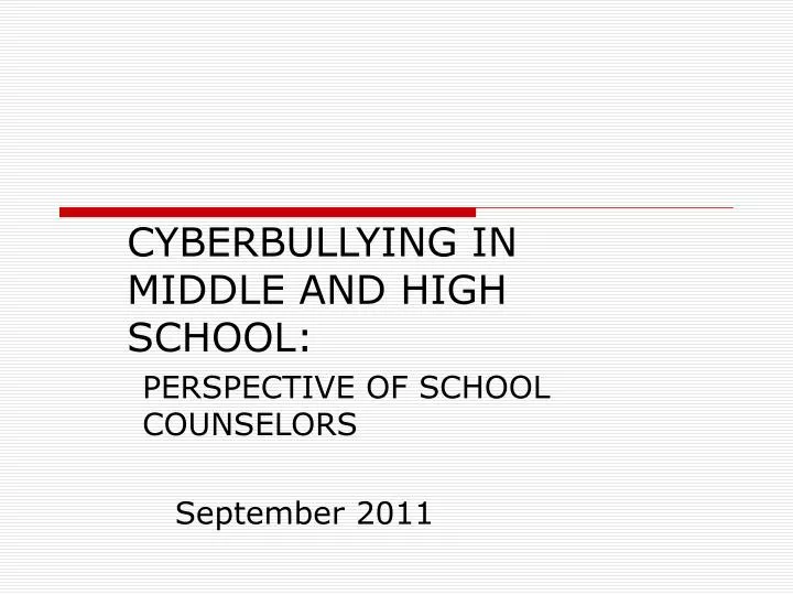 cyberbullying in middle and high school