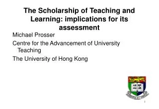 The Scholarship of Teaching and Learning: implications for its assessment