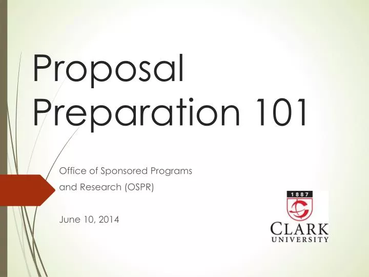 proposal preparation 101