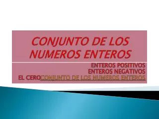 conjunto de los numeros enteros