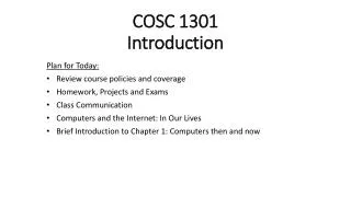 COSC 1301 Introduction