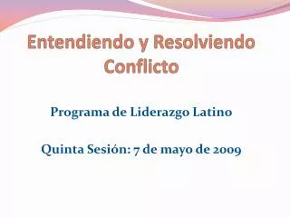 entendiendo y resolviendo conflicto