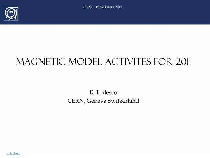 magnetic model activites for 2011