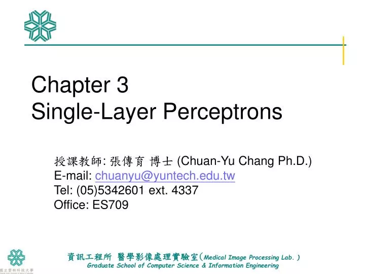 chapter 3 single layer perceptrons
