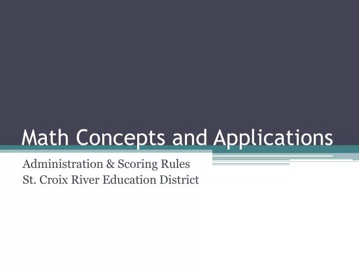 math concepts and applications