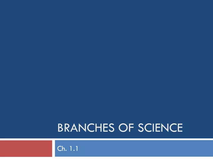 branches of science