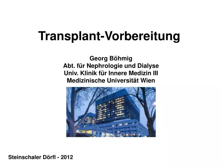 transplant vorbereitung