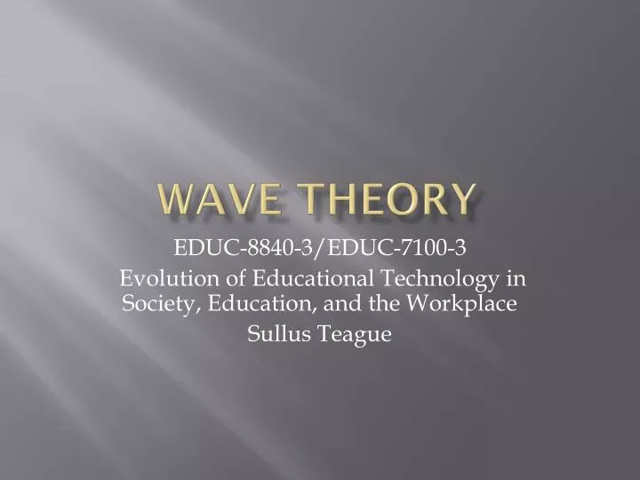 wave theory