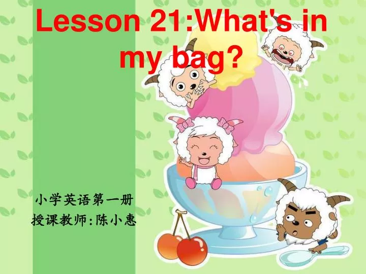 lesson 21 what s in my bag