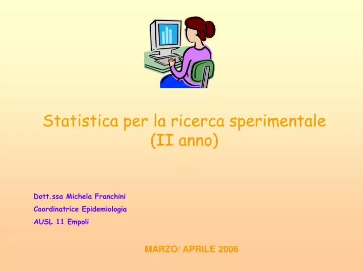 statistica per la ricerca sperimentale ii anno