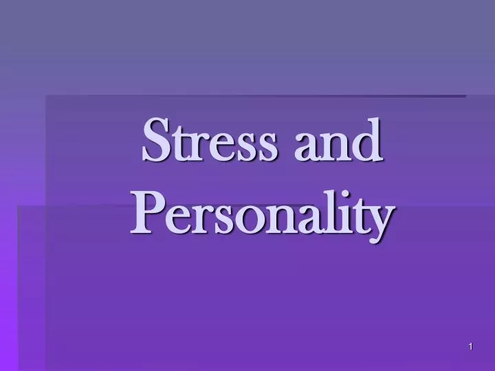 stress and personality